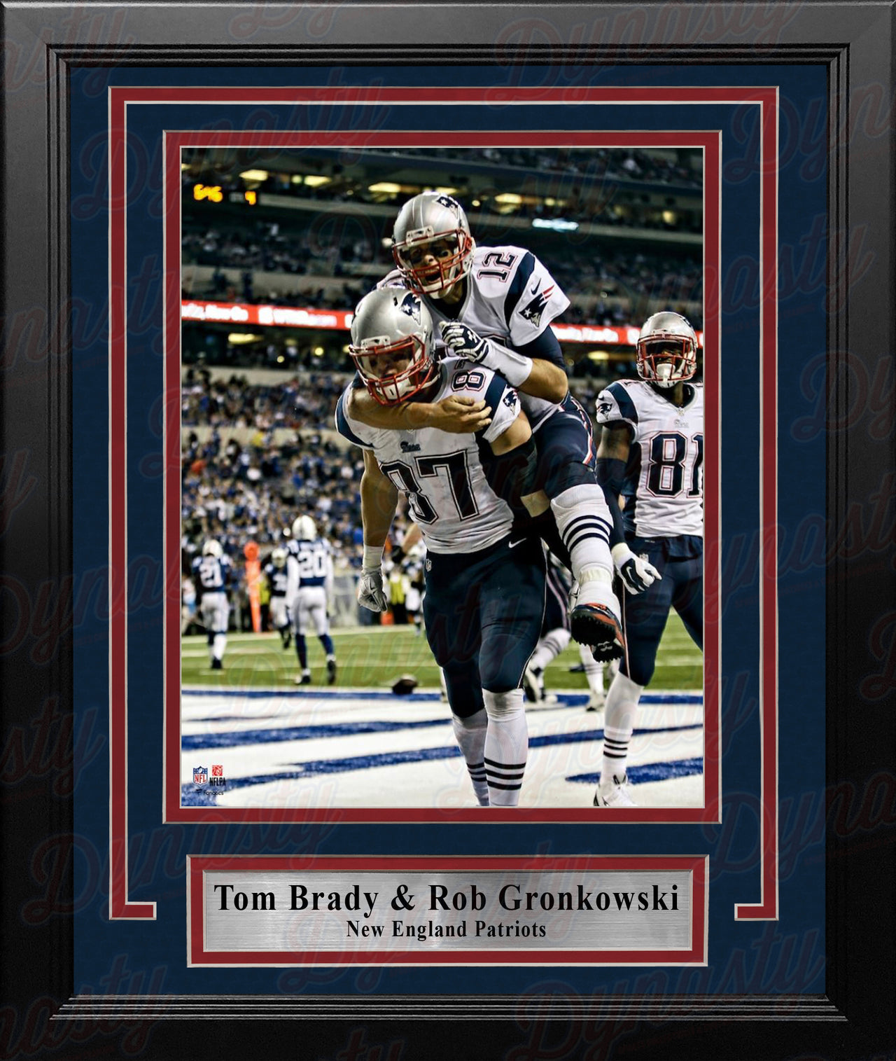 Tom Brady & Rob Gronkowski New England Patriots 8" x 10" Framed Football Photo - Dynasty Sports & Framing 