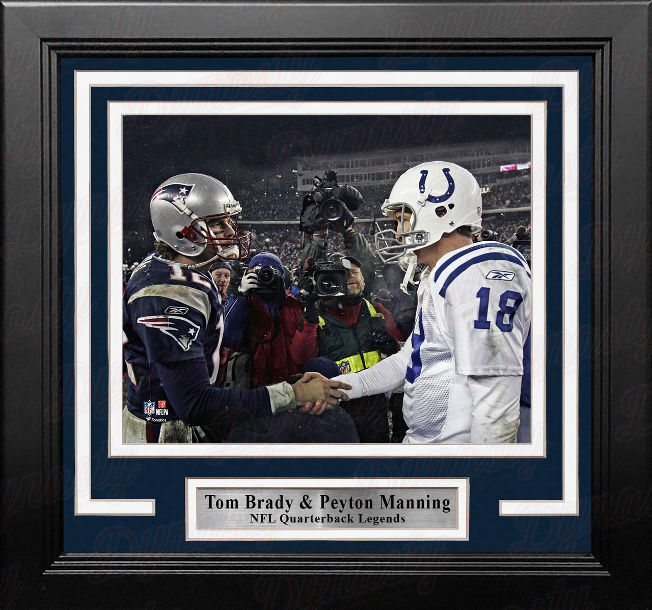 Tom Brady and Peyton Manning 8" x 10" Quarterback Legends Framed Football Photo - Dynasty Sports & Framing 
