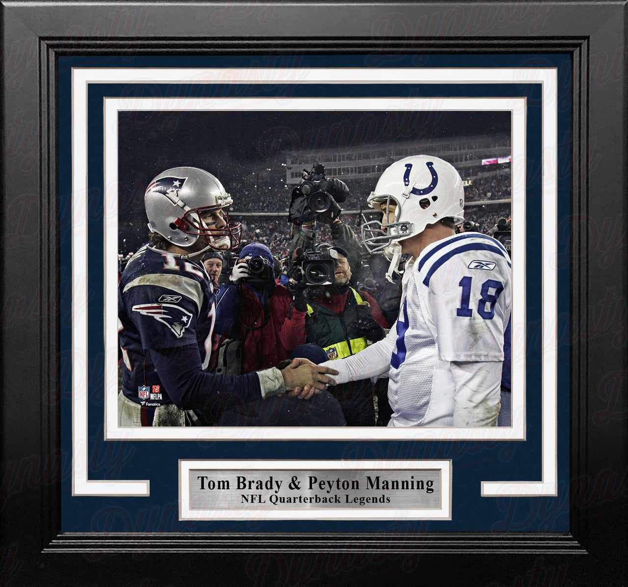 Tom Brady and Peyton Manning 8" x 10" Quarterback Legends Framed Football Photo - Dynasty Sports & Framing