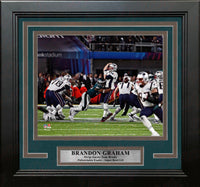 Brandon Graham Sacks Tom Brady Super Bowl LII Philadelphia Eagles Framed Football Photo - Dynasty Sports & Framing 