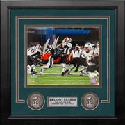 Brandon Graham Sacks Brady Philadelphia Eagles Autographed Super Bowl LII Framed Football Photo - Dynasty Sports & Framing 