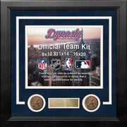 MLB Baseball Photo Picture Frame Kit - Atlanta Braves (Navy Matting, White Trim) - Dynasty Sports & Framing 