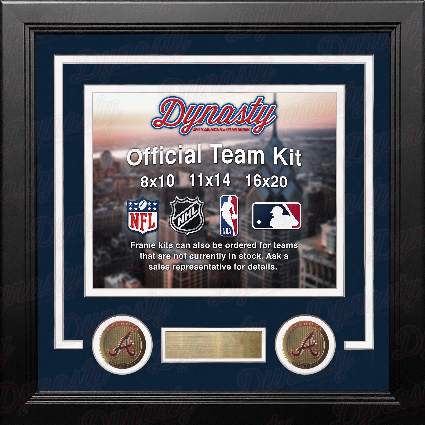 Atlanta Braves Custom MLB Baseball 16x20 Picture Frame Kit (Multiple Colors) - Dynasty Sports & Framing 