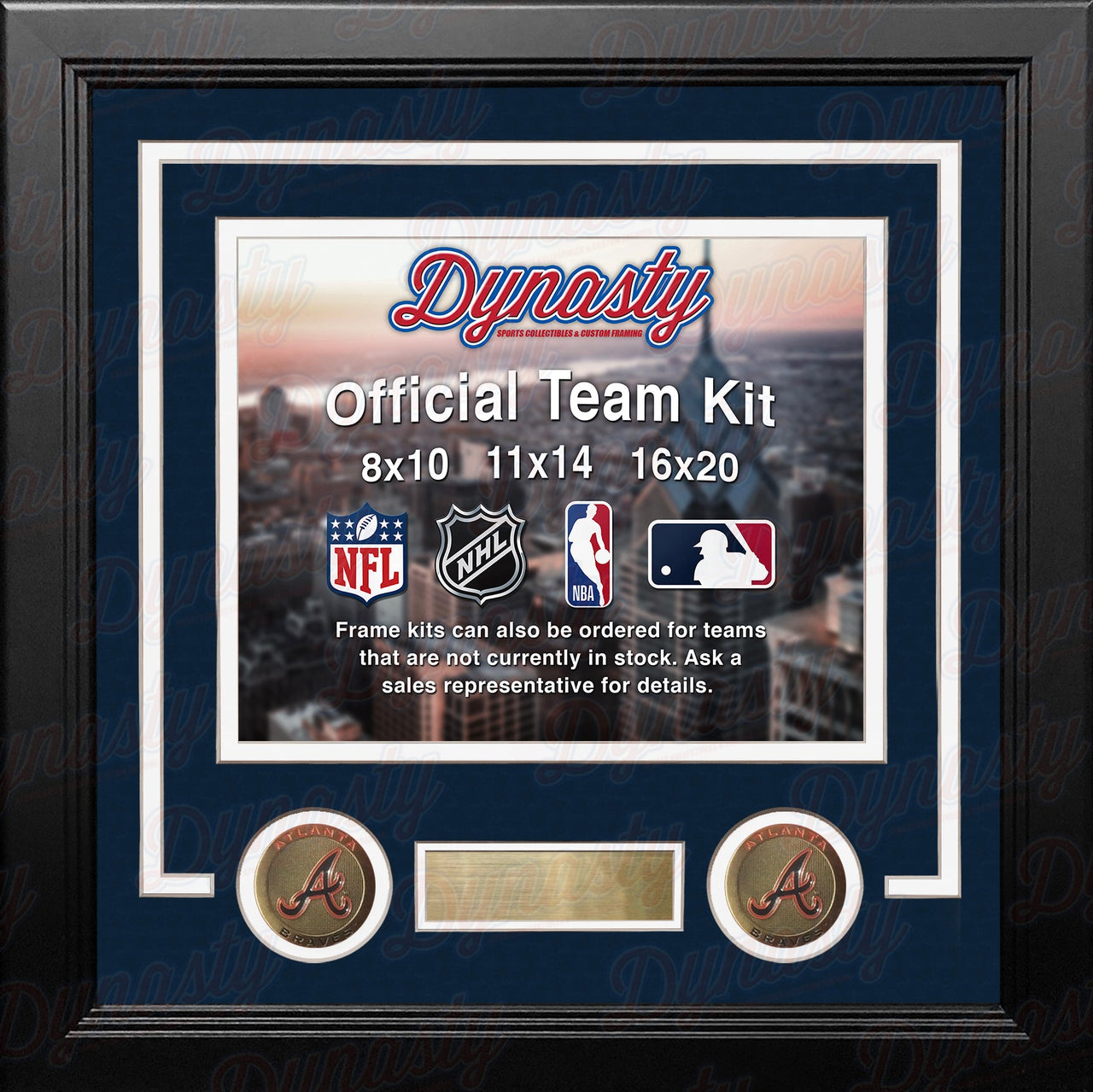 Atlanta Braves Custom MLB Baseball 8x10 Picture Frame Kit (Multiple Colors) - Dynasty Sports & Framing