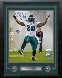 Brian Dawkins Philadelphia Eagles Smoke Entrance Autographed Framed Football Photo - Dynasty Sports & Framing 
