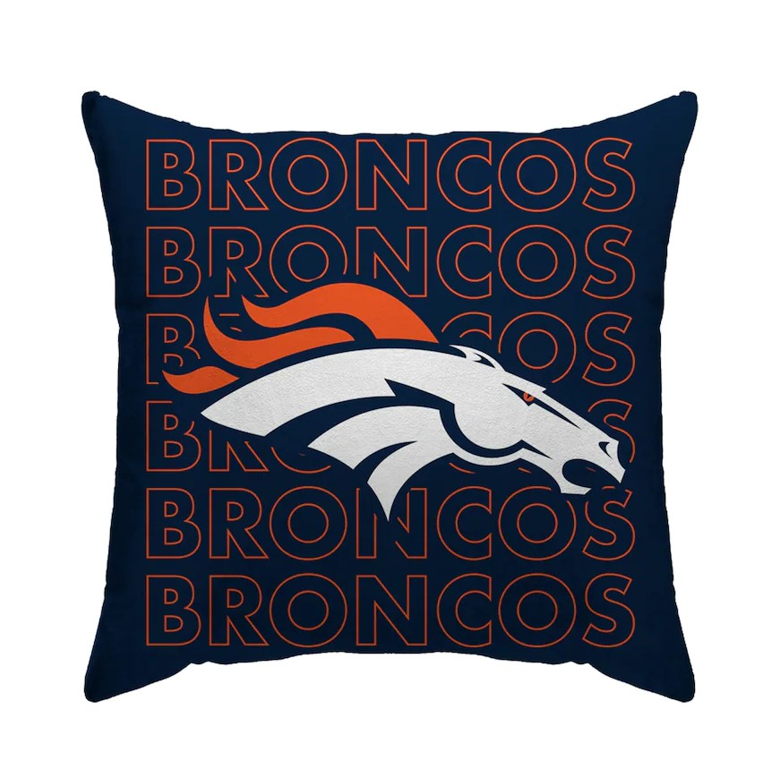 Denver Broncos 18'' x 18'' Echo Wordmark Poly Span Décor Pillow - Dynasty Sports & Framing 