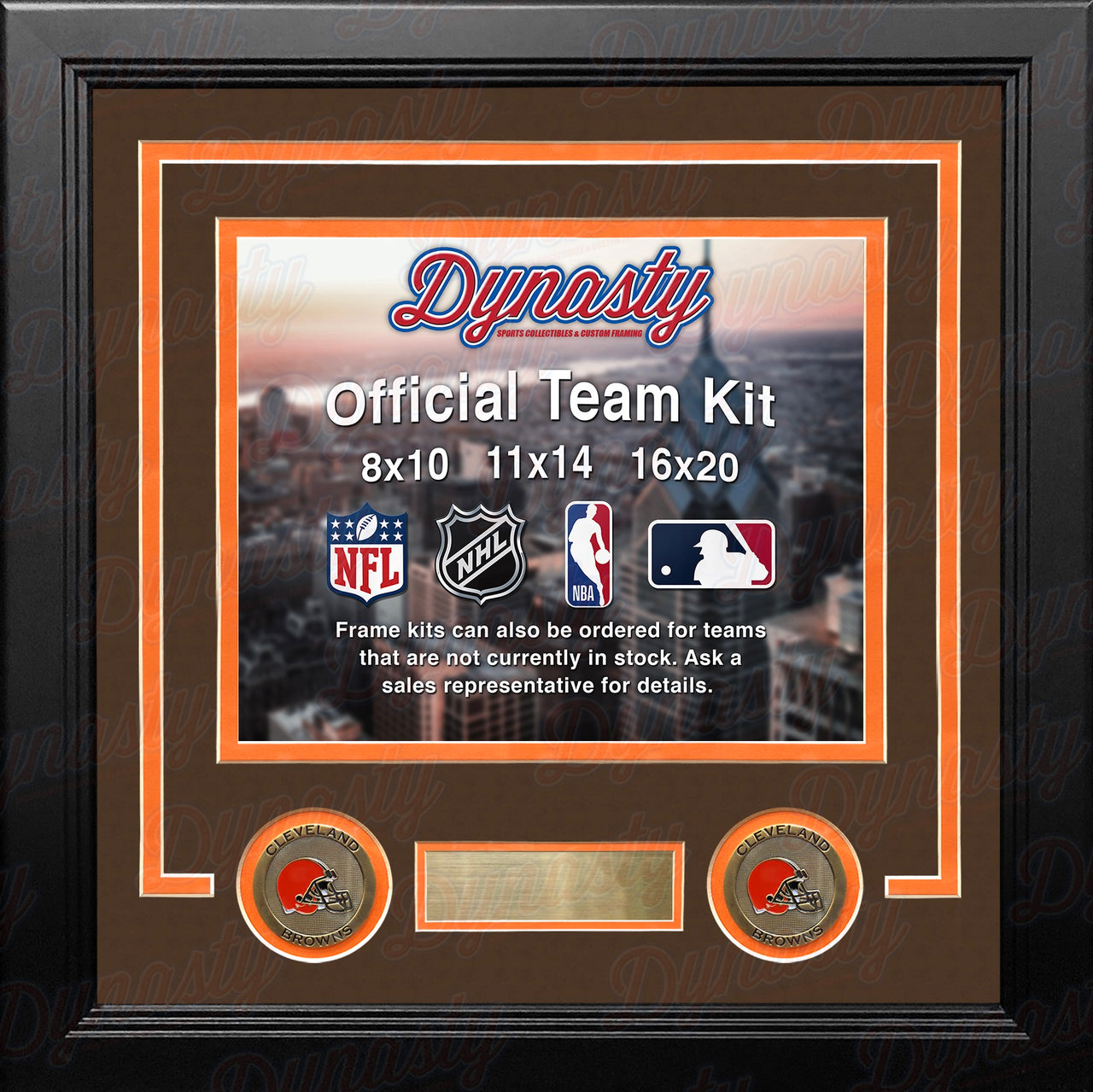 Cleveland Browns Custom NFL Football 11x14 Picture Frame Kit (Multiple Colors) - Dynasty Sports & Framing 