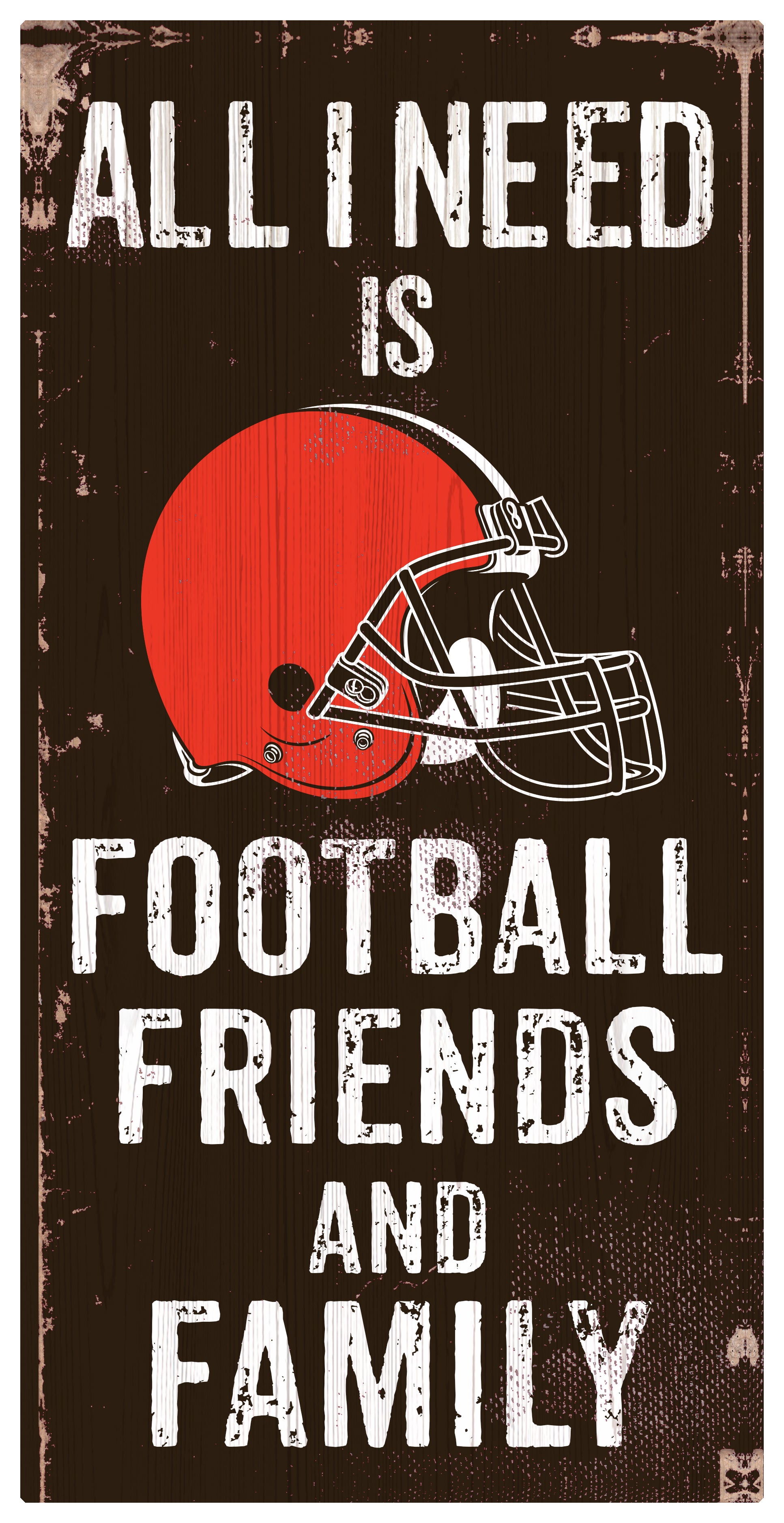 Cleveland Browns Football, Friends, & Family Wood Sign - Dynasty Sports & Framing 