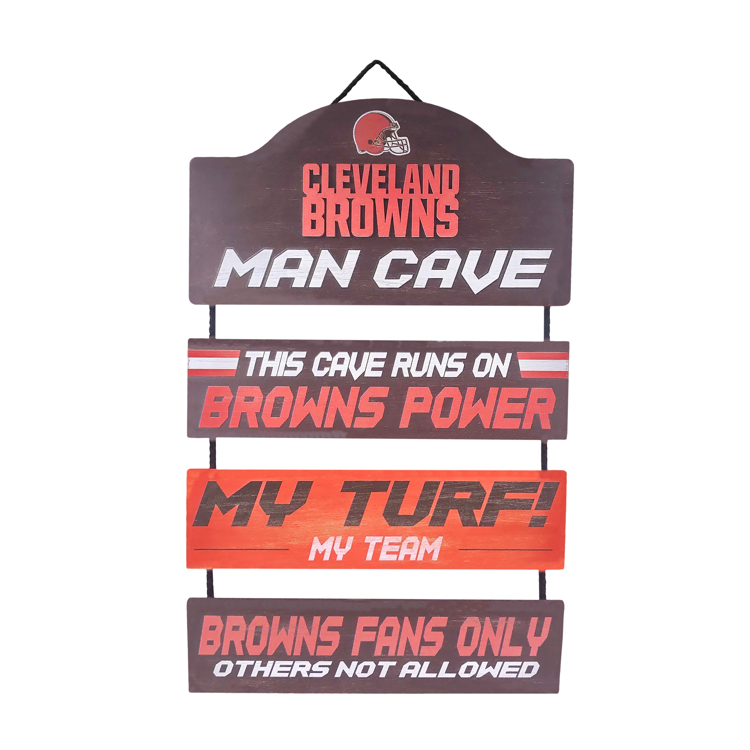 Cleveland Browns Wooden Man Cave Dangle Sign | Football Signs, Banners ...