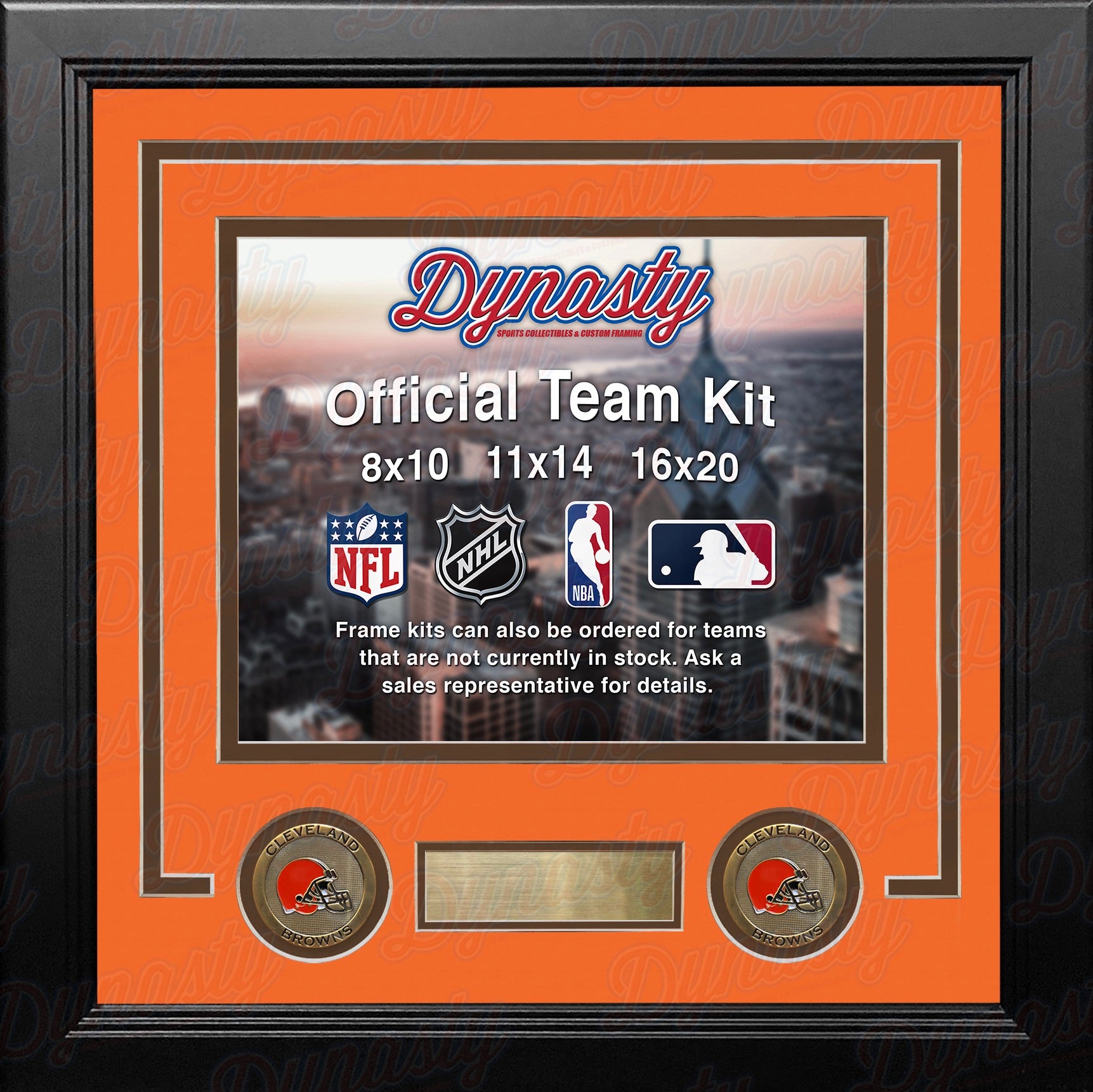 Cleveland Browns Custom NFL Football 8x10 Picture Frame Kit (Multiple Colors) - Dynasty Sports & Framing 