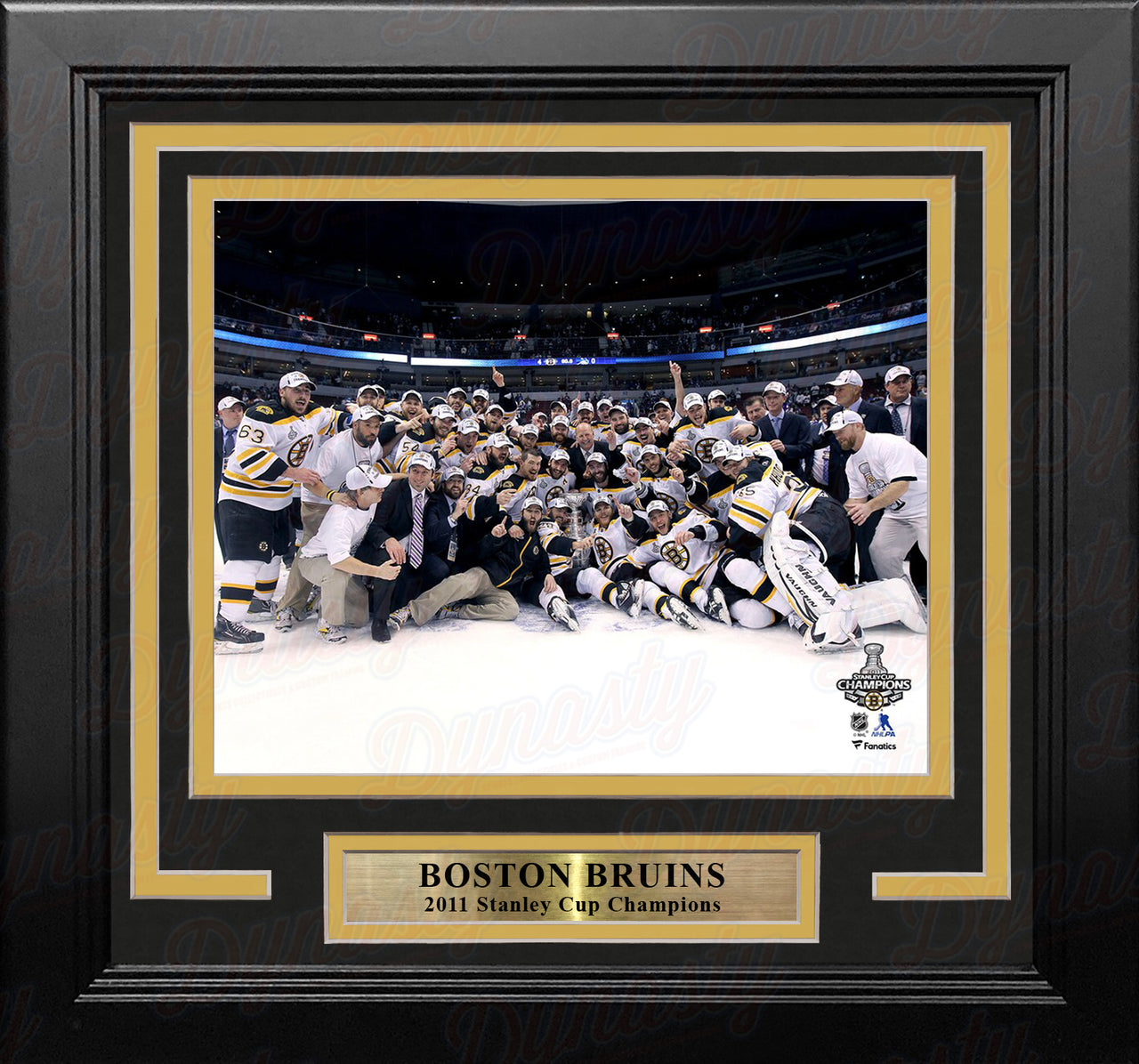 Boston Bruins 2011 Stanley Cup Champions Team Celebration 8" x 10" Framed Hockey Photo - Dynasty Sports & Framing 