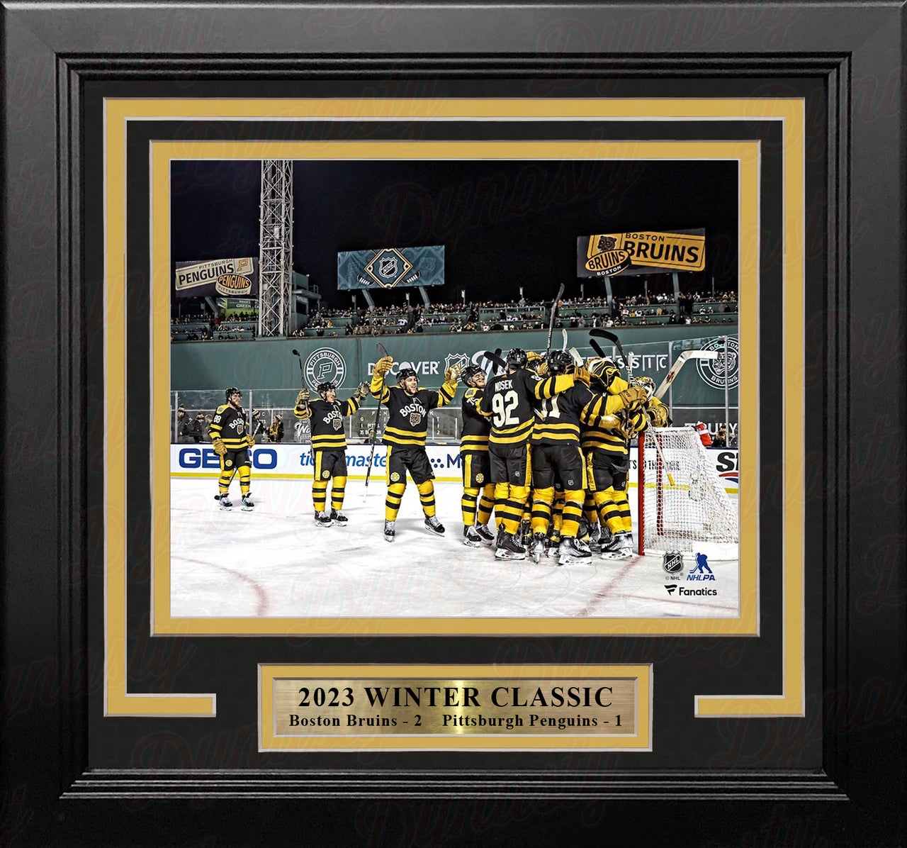 Boston Bruins 2023 Winter Classic Champions Team Celebration 8" x 10" Framed Hockey Photo - Dynasty Sports & Framing 