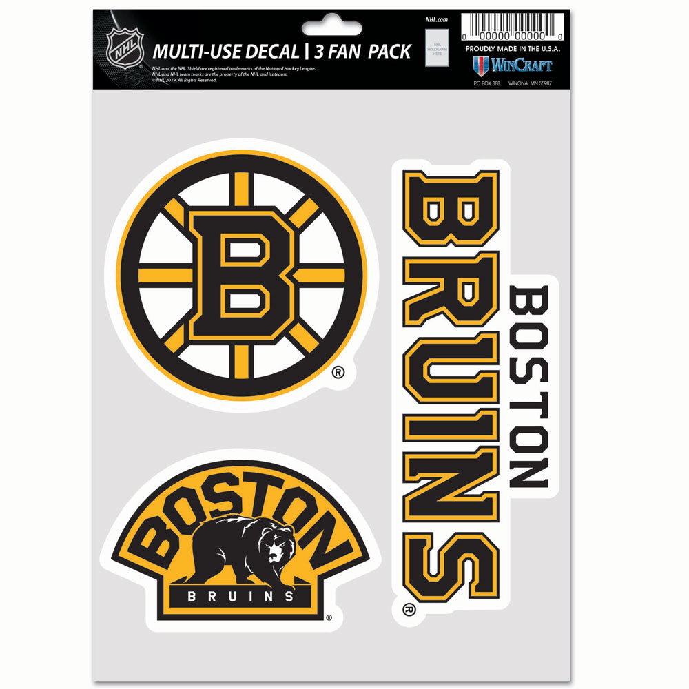 Boston Bruins 3-Piece Fan Multi Use Decal Set - Dynasty Sports & Framing 