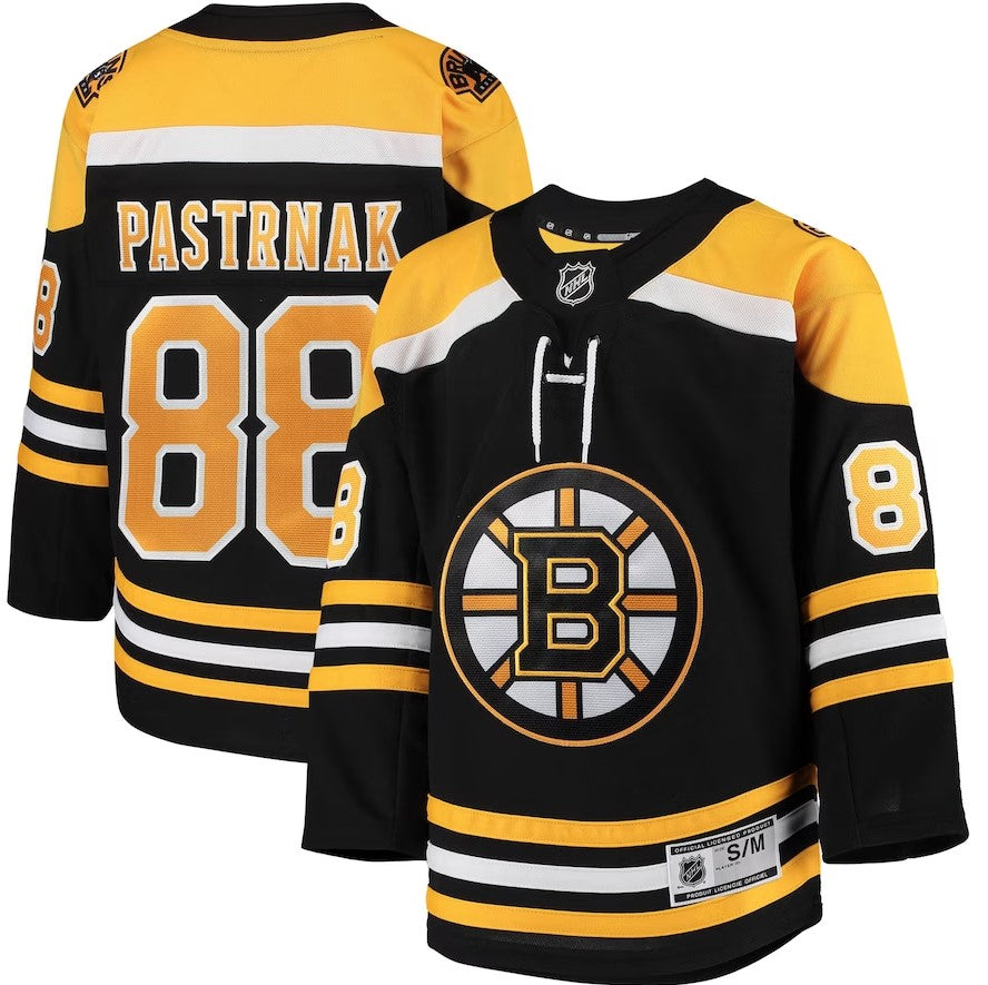 David Pastrnak Boston Bruins Youth Home Premier Player Jersey - Black - Dynasty Sports & Framing 