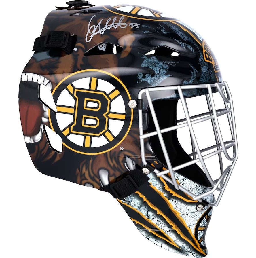 Linus Ullmark Boston Bruins Autographed NHL Hockey Goalie Replica Mask - Dynasty Sports & Framing 