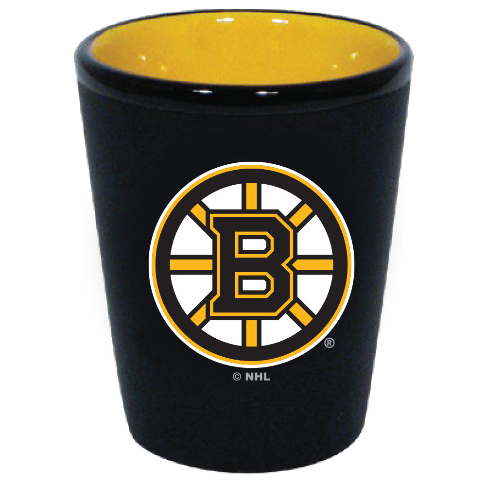 Boston Bruins Matte Black/Inner Color Shot Glass - Dynasty Sports & Framing 