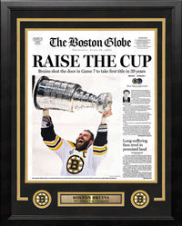 Boston Bruins 2011 Stanley Cup Champions Framed Boston Globe Photo - Dynasty Sports & Framing 