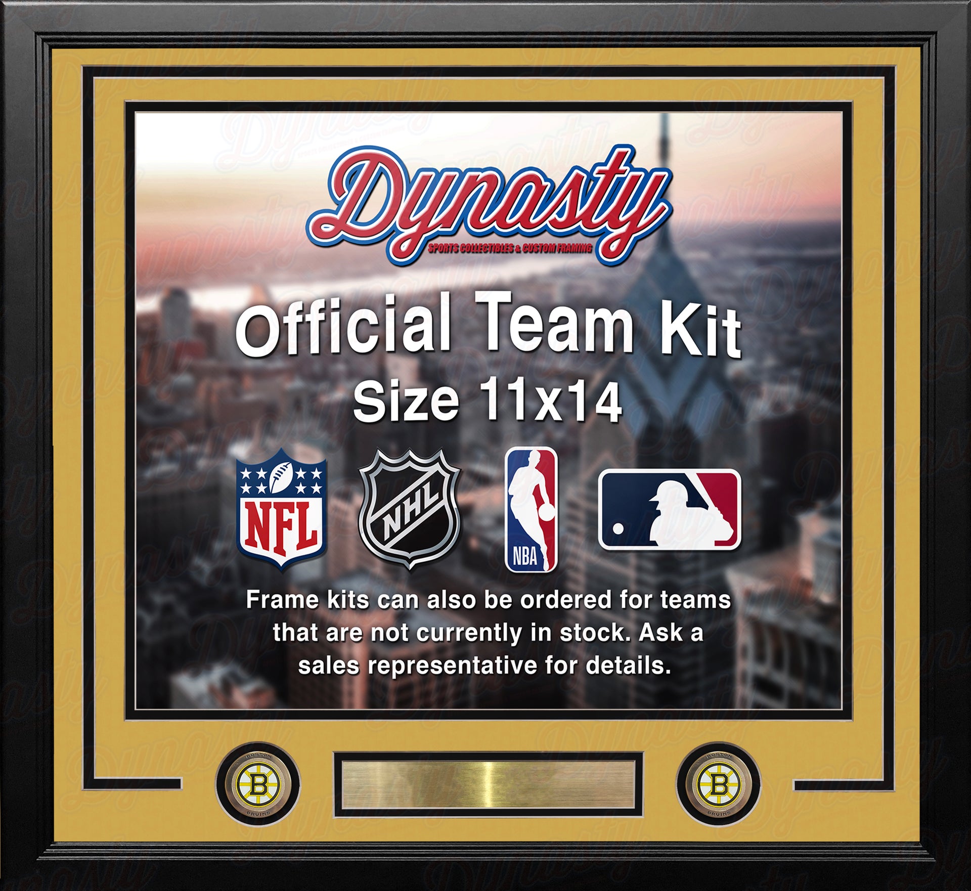 Boston Bruins Custom NHL Hockey 11x14 Picture Frame Kit (Multiple Colors) - Dynasty Sports & Framing 