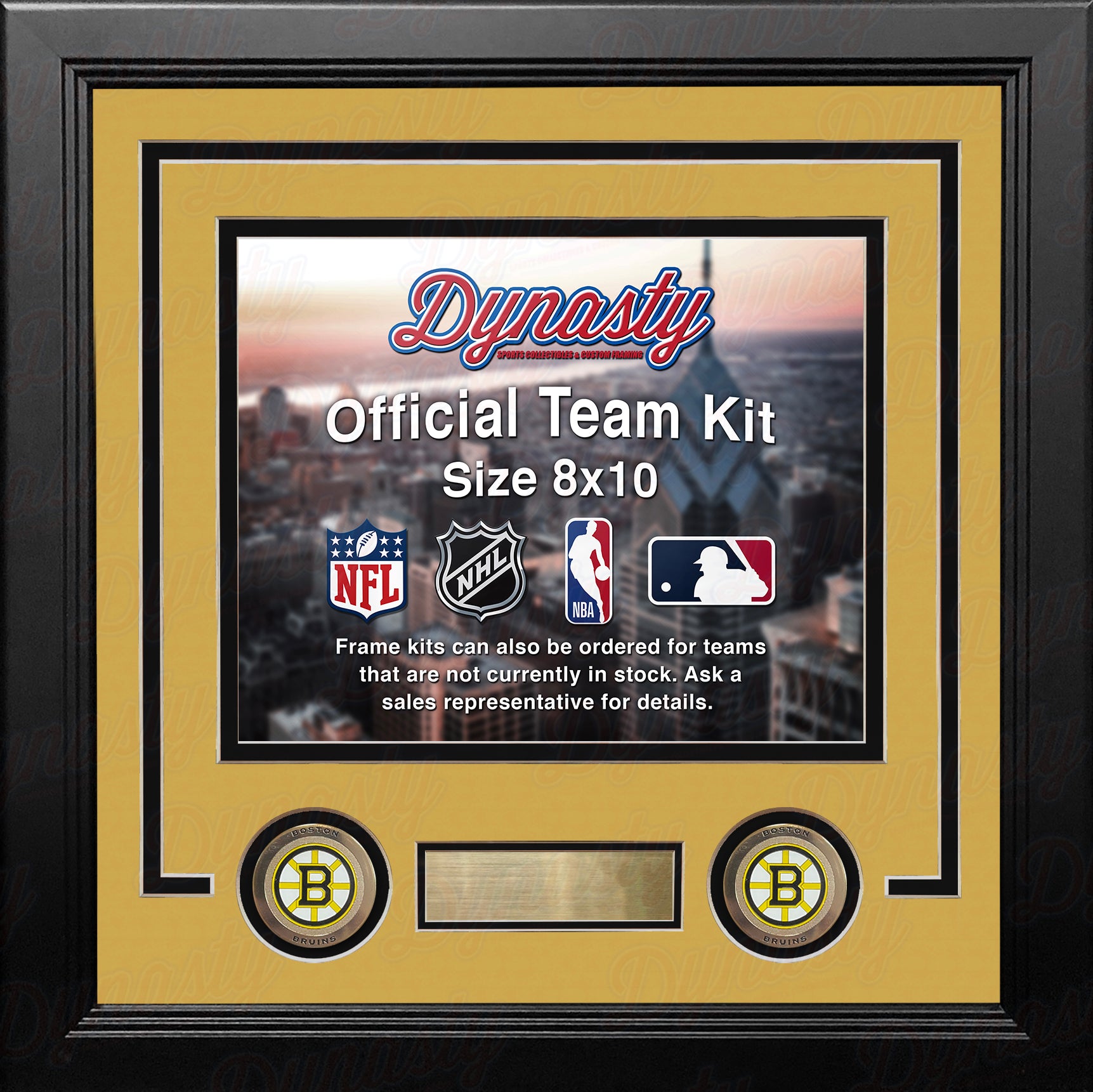 Boston Bruins Custom NHL Hockey 8x10 Picture Frame Kit (Multiple Colors) - Dynasty Sports & Framing 