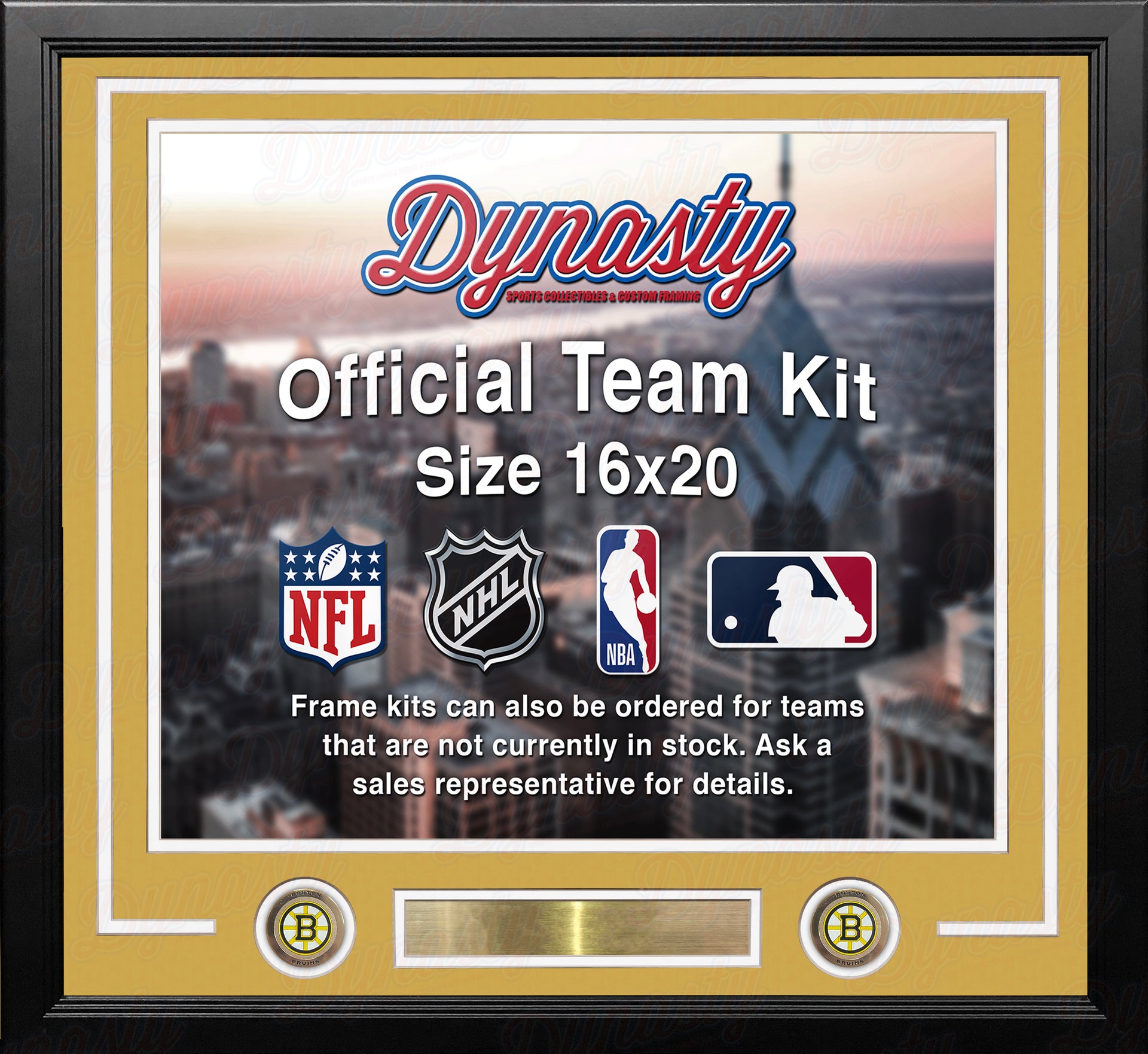 Boston Bruins Custom NHL Hockey 16x20 Picture Frame Kit (Multiple Colors) - Dynasty Sports & Framing 