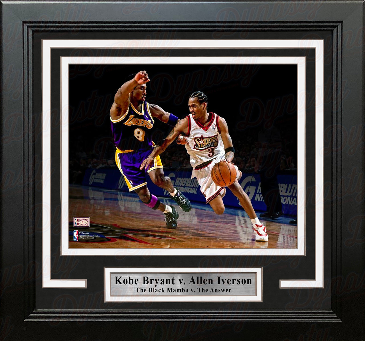 Kobe Bryant v. Allen Iverson 8" x 10" Framed Basketball Photo - Dynasty Sports & Framing 