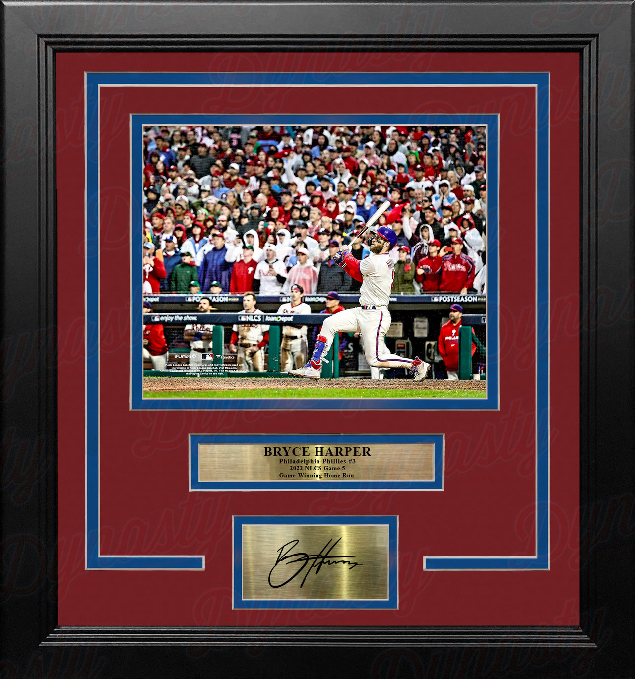 Bryce Harper NLCS Game 5 Home Run Philadelphia Phillies 8x10 Framed Photo with Engraved Autograph - Dynasty Sports & Framing 