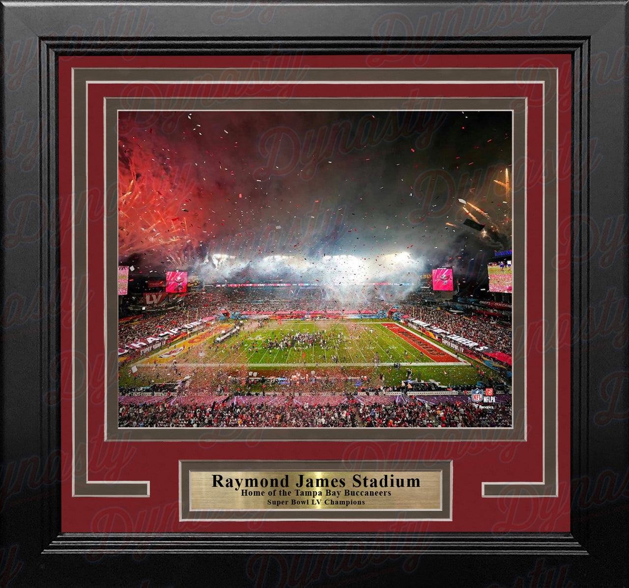 Tampa Bay Buccaneers Raymond James Stadium Super Bowl LV Celebration 8" x 10" Framed Football Photo - Dynasty Sports & Framing 