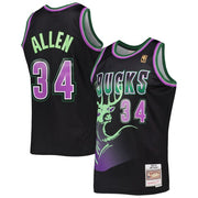 Ray Allen Milwaukee Bucks Mitchell & Ness Black Reload 2.0 Hardwood Classics Swingman Jersey - Dynasty Sports & Framing 