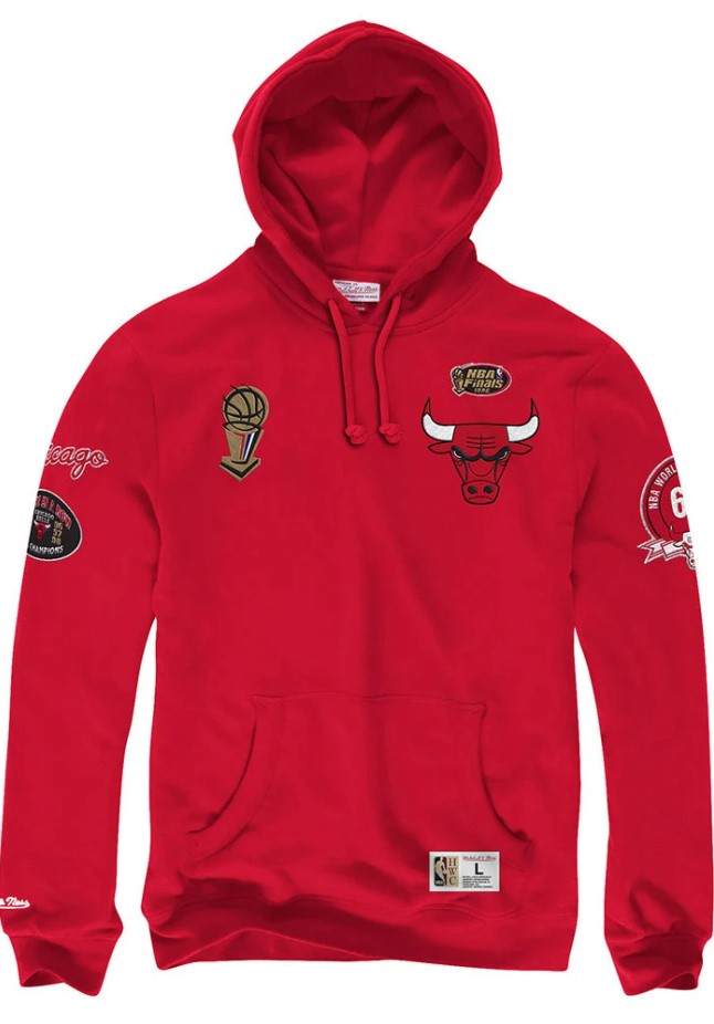 Chicago Bulls Mitchell & Ness Red Champ City Hoodie - Dynasty Sports & Framing 