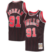 Dennis Rodman Chicago Bulls Mitchell & Ness Black Hardwood Classics 1995-96 Swingman Jersey - Dynasty Sports & Framing 