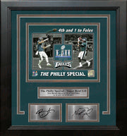 Trey Burton & Nick Foles Eagles Philly Special Collage 8x10 Framed Photo with Engraved Autographs - Dynasty Sports & Framing 