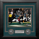 C. J. Gardner-Johnson Touchdown Spike Philadelphia Eagles Autographed 8" x 10" Framed Football Photo - Dynasty Sports & Framing 