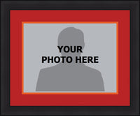 NHL Hockey Photo Picture Frame Kit - Calgary Flames (Red Matting, Orange Trim) - Dynasty Sports & Framing 