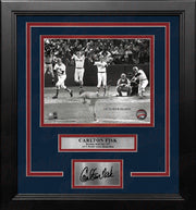 Carlton Risk World Series Home Run Boston Red Sox 8x10 Framed Baseball Photo with Engraved Autograph - Dynasty Sports & Framing 