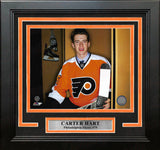 Carter Hart Philadelphia Flyers Locker Room 11" x 14" Framed Hockey Photo - Dynasty Sports & Framing 