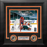 Carter Hart First Career Playoff Shutout Philadelphia Flyers Autographed Framed Hockey Photo - Dynasty Sports & Framing 