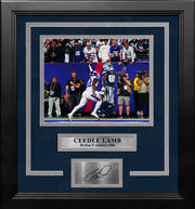 CeeDee Lamb One-Handed Touchdown Dallas Cowboys 8x10 Framed Football Photo with Engraved Autograph - Dynasty Sports & Framing 