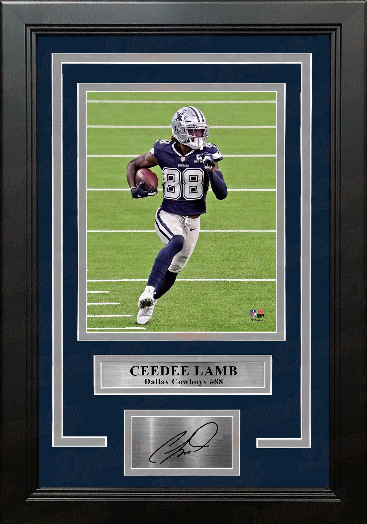 CeeDee Lamb in Action Dallas Cowboys 8" x 10" Framed Football Photo with Engraved Autograph - Dynasty Sports & Framing 