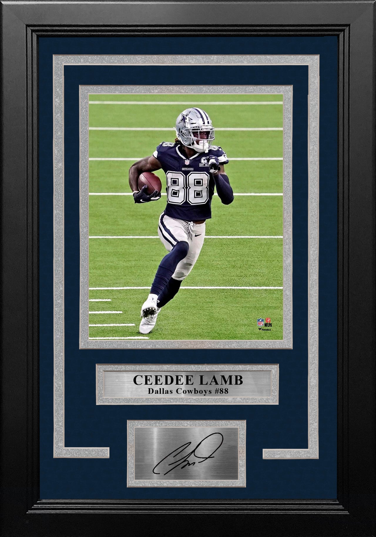 CeeDee Lamb in Action Dallas Cowboys 8" x 10" Framed Football Photo with Engraved Autograph - Dynasty Sports & Framing 