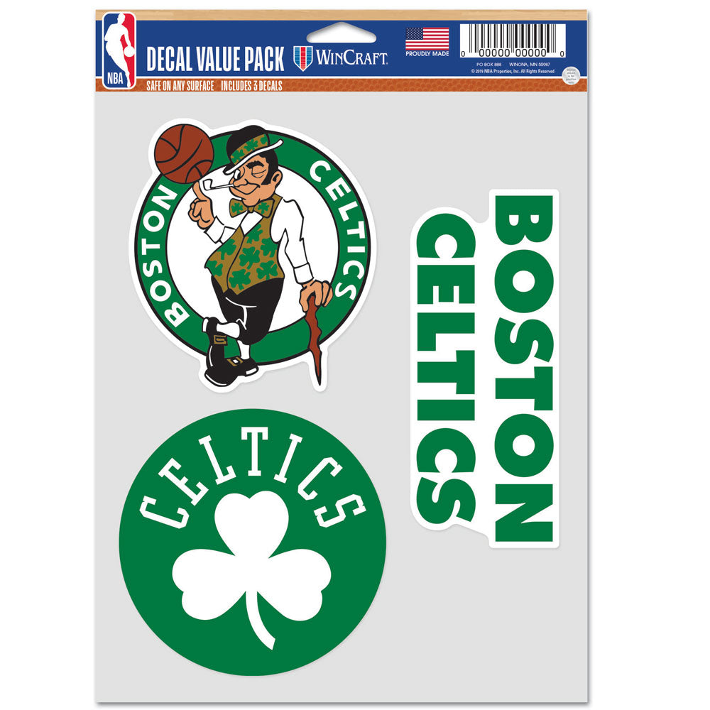 Boston Celtics 3-Piece Fan Multi Use Decal Set - Dynasty Sports & Framing 