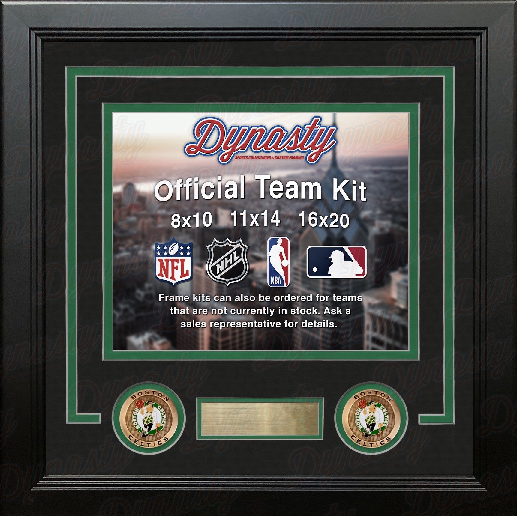 Boston Celtics Custom NBA Basketball 8x10 Picture Frame Kit (Multiple Colors) - Dynasty Sports & Framing 