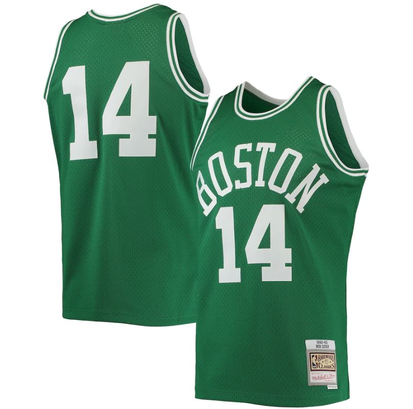 Bob Cousy Boston Celtics Mitchell & Ness Green Hardwood Classics 1962-63 Swingman Jersey - Dynasty Sports & Framing 