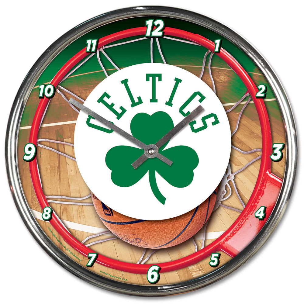 Boston Celtics Round Chrome Clock - Dynasty Sports & Framing 