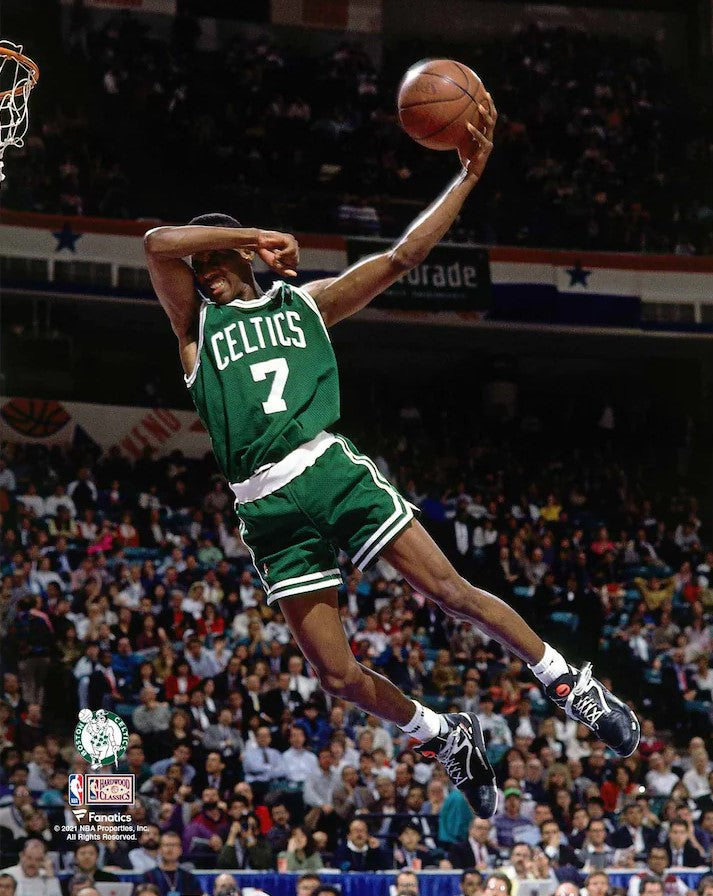Dee Brown No-Look Dunk 1991 Slam Dunk Contest Boston Celtics 8" x 10" Basketball Photo - Dynasty Sports & Framing 