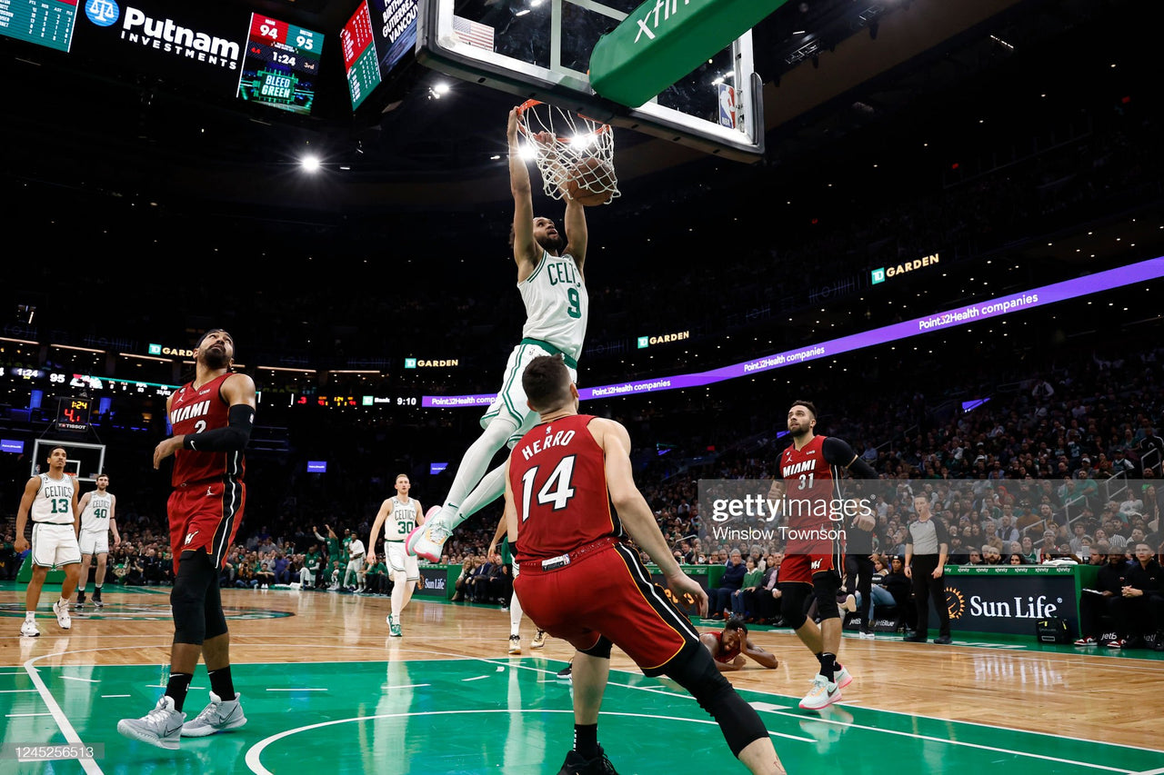 Derrick White Slam Dunk Boston Celtics Basketball Photo - Dynasty Sports & Framing