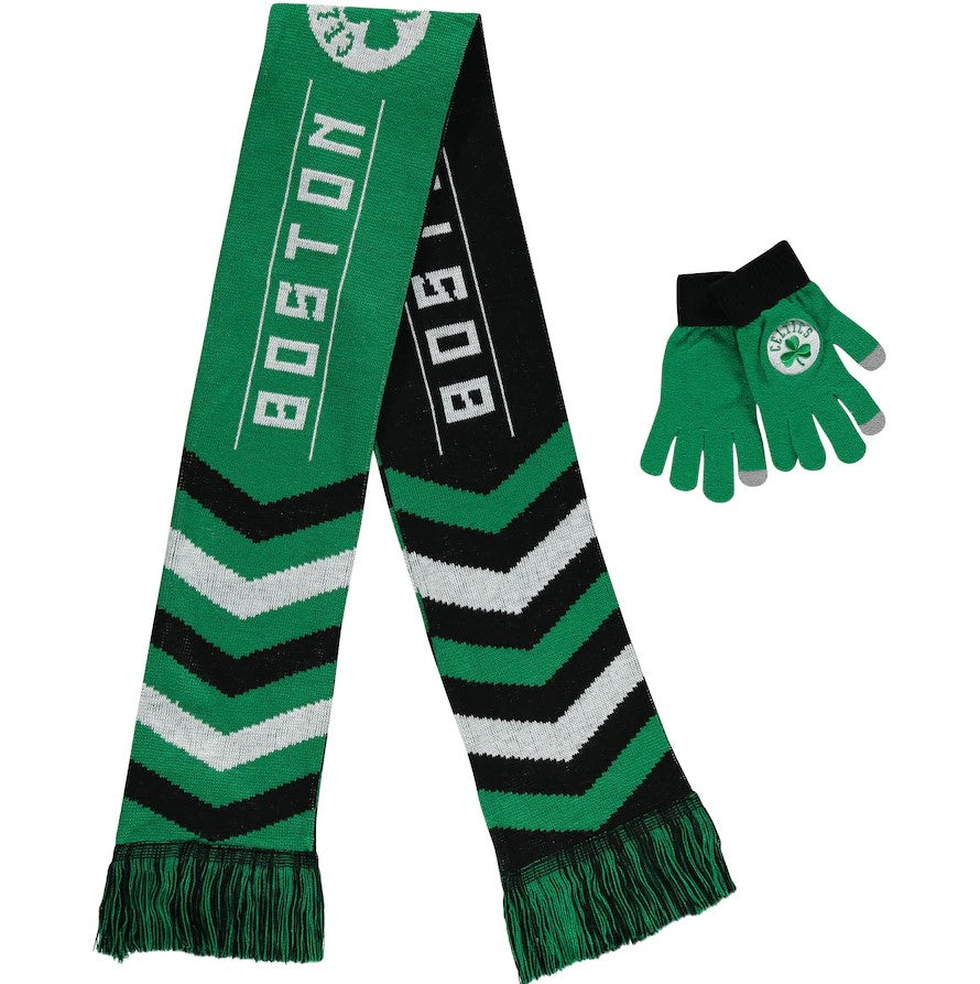 Boston Celtics FOCO Glove & Scarf Combo Set - Kelly Green - Dynasty Sports & Framing 