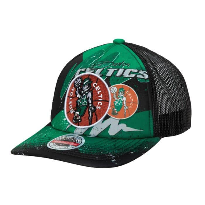 Boston Celtics Mitchell & Ness Hyper Trucker Hardwood Classics Snapback Hat - Dynasty Sports & Framing 