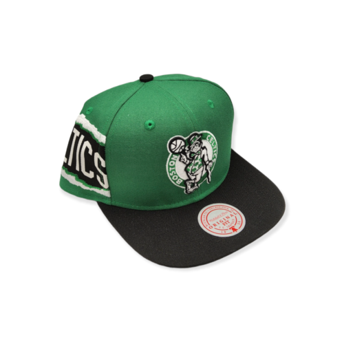 Boston Celtics Mitchell & Ness Jumbotron Hardwood Classics Snapback Hat - Dynasty Sports & Framing 