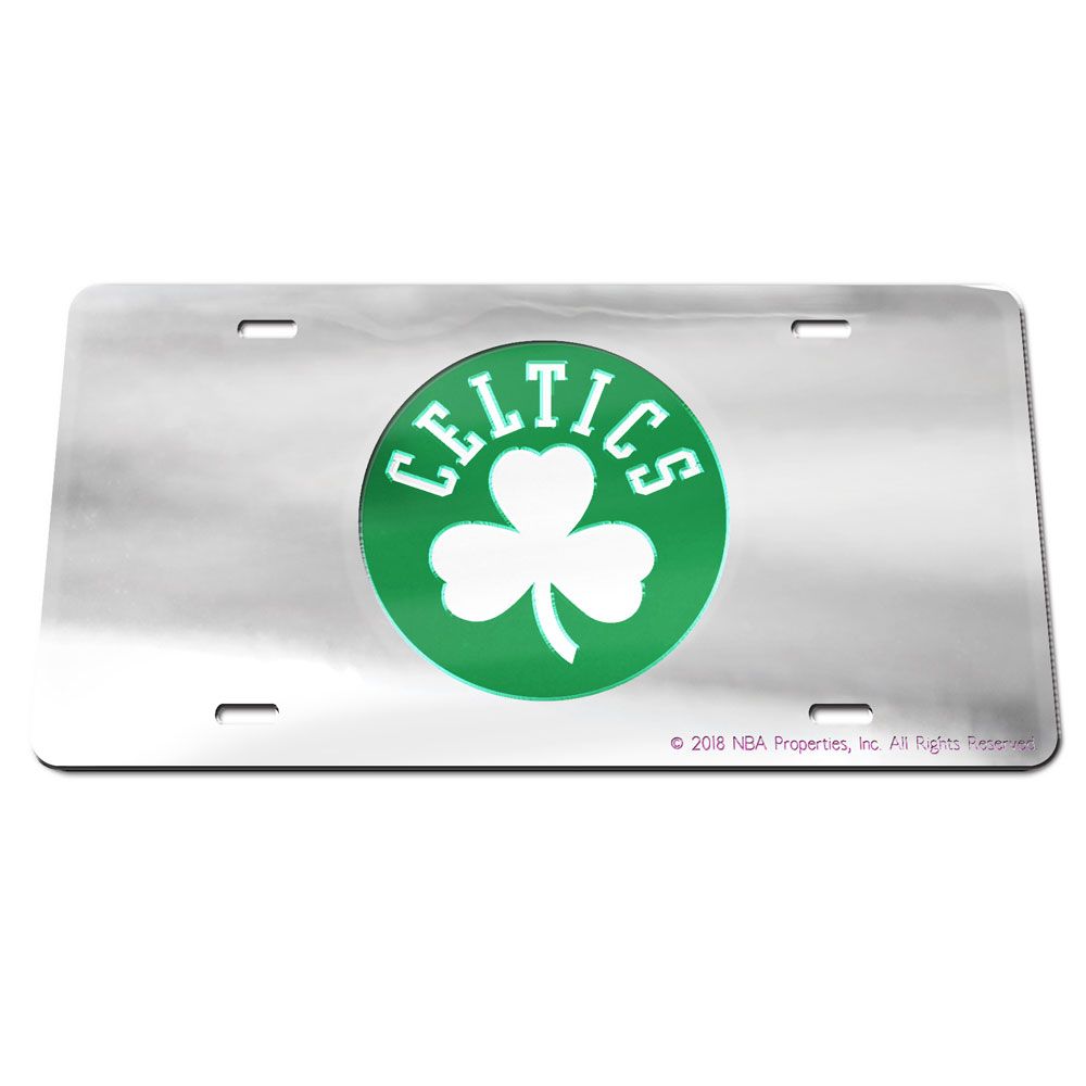 Boston Celtics Laser Engraved License Plate - Mirror Silver - Dynasty Sports & Framing 