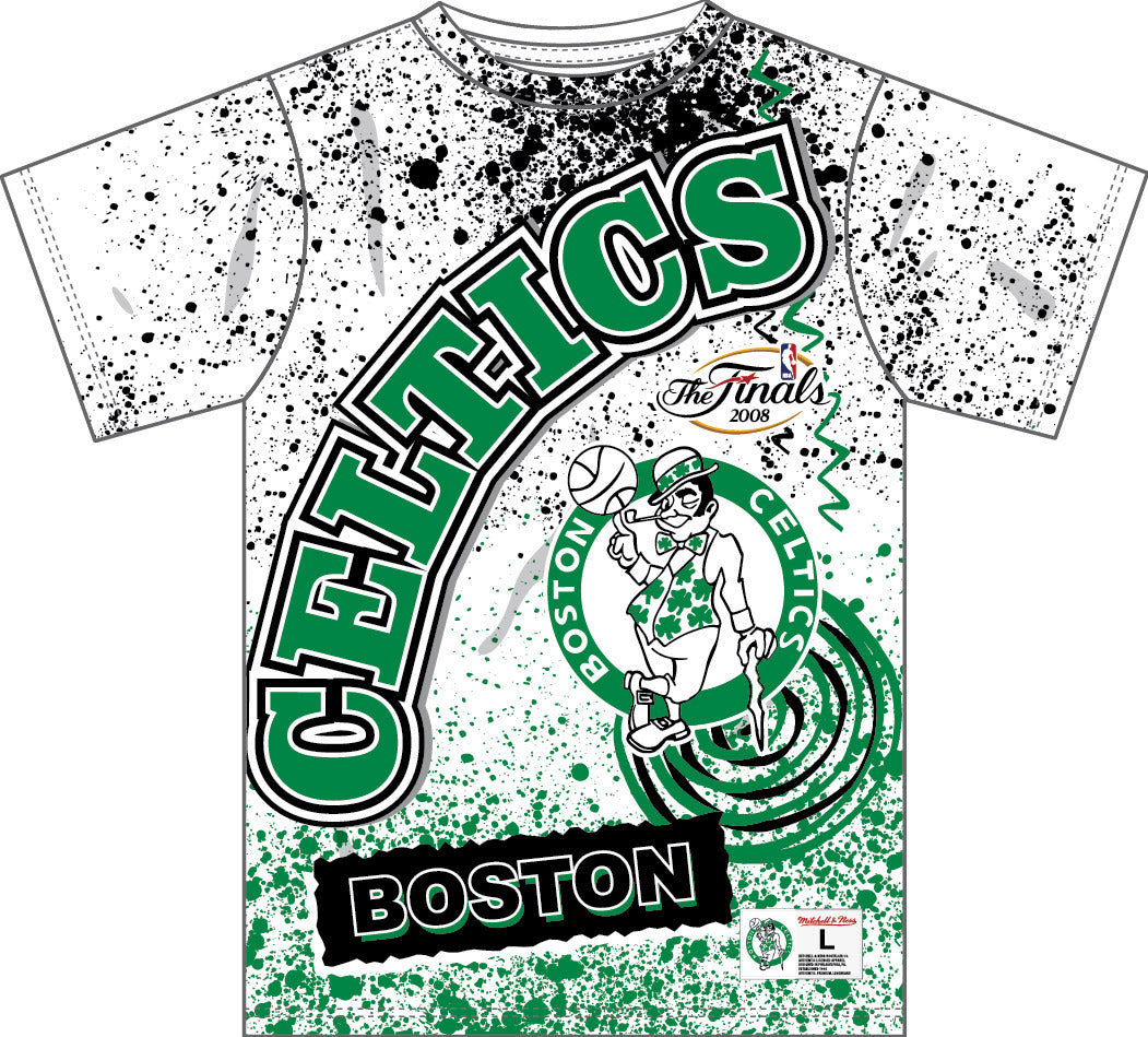 Boston Celtics Mitchell & Ness Team Burst Sublimated T-Shirt - Dynasty Sports & Framing 
